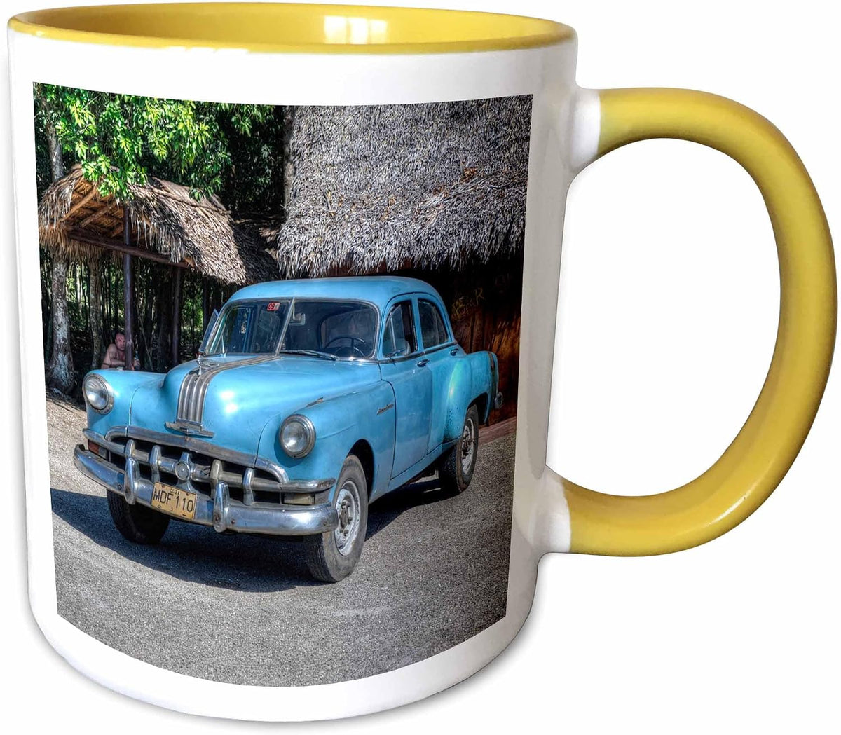 Old Blue Car In Cuba Roni Ceramic Mug