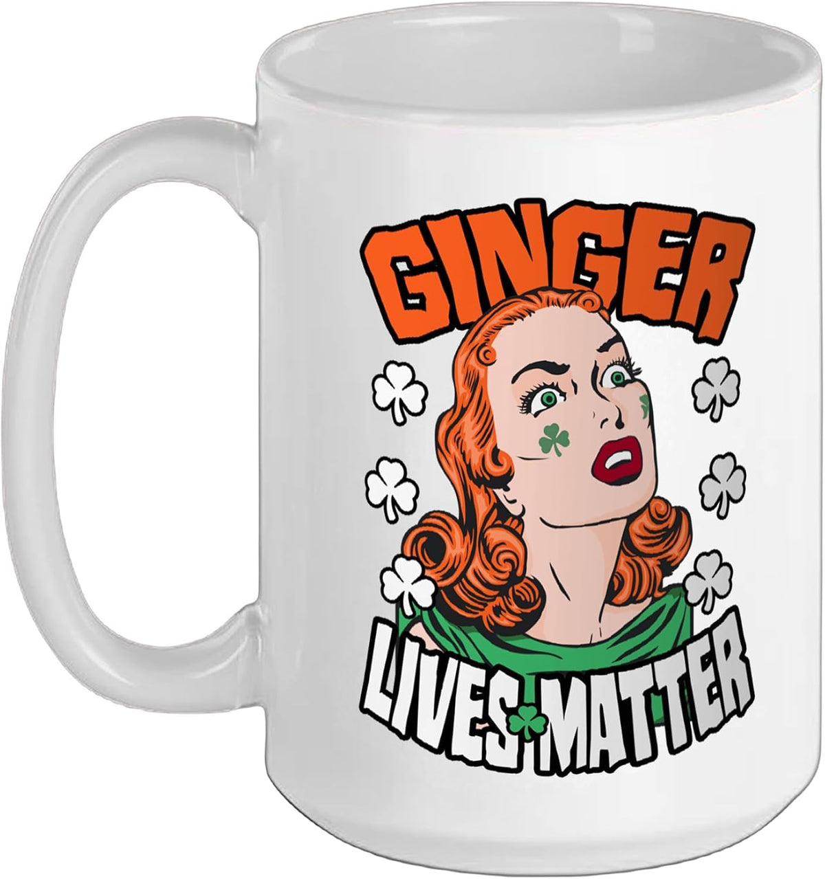 Ginger Lives Matter St. Patrick's Day Redhead Pop Art Girl Ceramic Mug