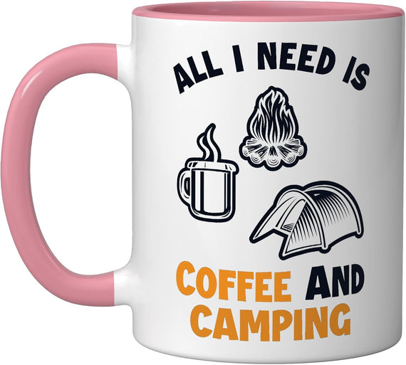 Coffee And Camping Backpacking Campgrounds Glamping Ceramic Mug