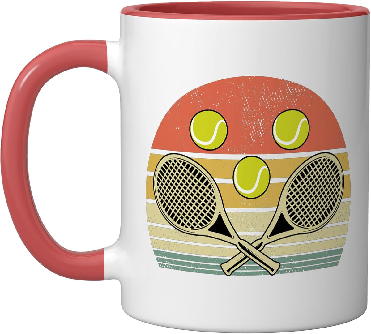 Retro Tennis Ball Racket Tennis Player Sports Ceramic Mug