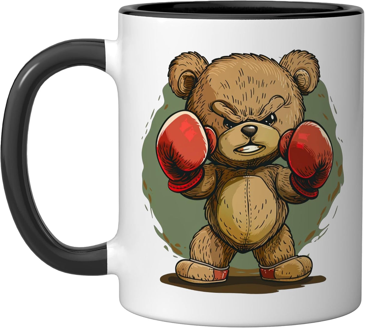 Cool Teddy Bear With Boxing Gloves Outfit Ceramic Mug