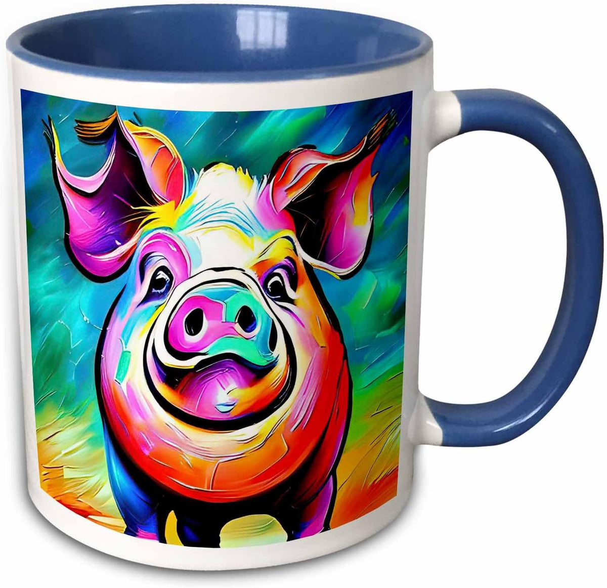 Awesome Colorful Pig Animal. Decor Digital Ceramic Mug