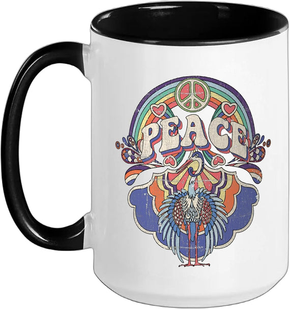 Retro Hippie 70s Costume for Women Hippy Peace Ceramic Mug
