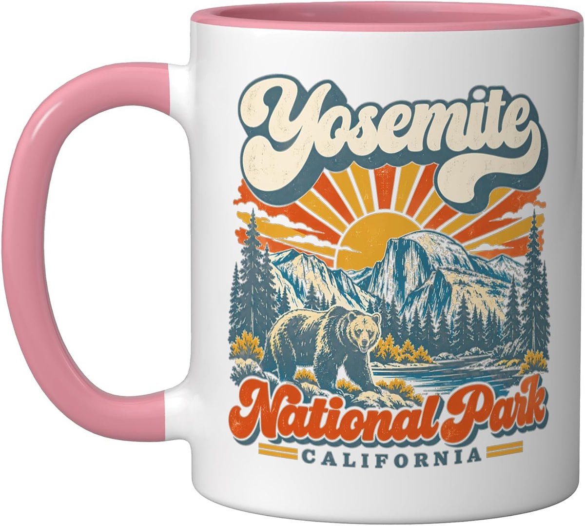 Yosemite California Retro Mountain Hiking Camping Holiday Mug