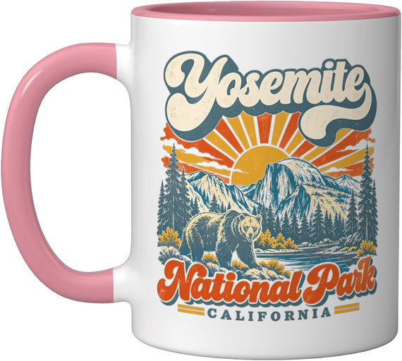 Yosemite California Retro Mountain Hiking Camping Holiday Mug