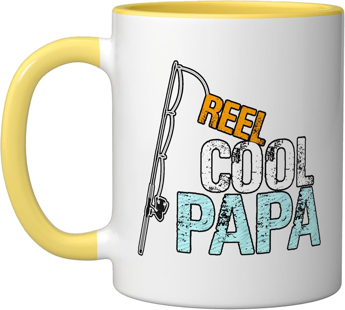 Papa Reel Cool Grandfather Grandpa Christmas Ceramic Mug