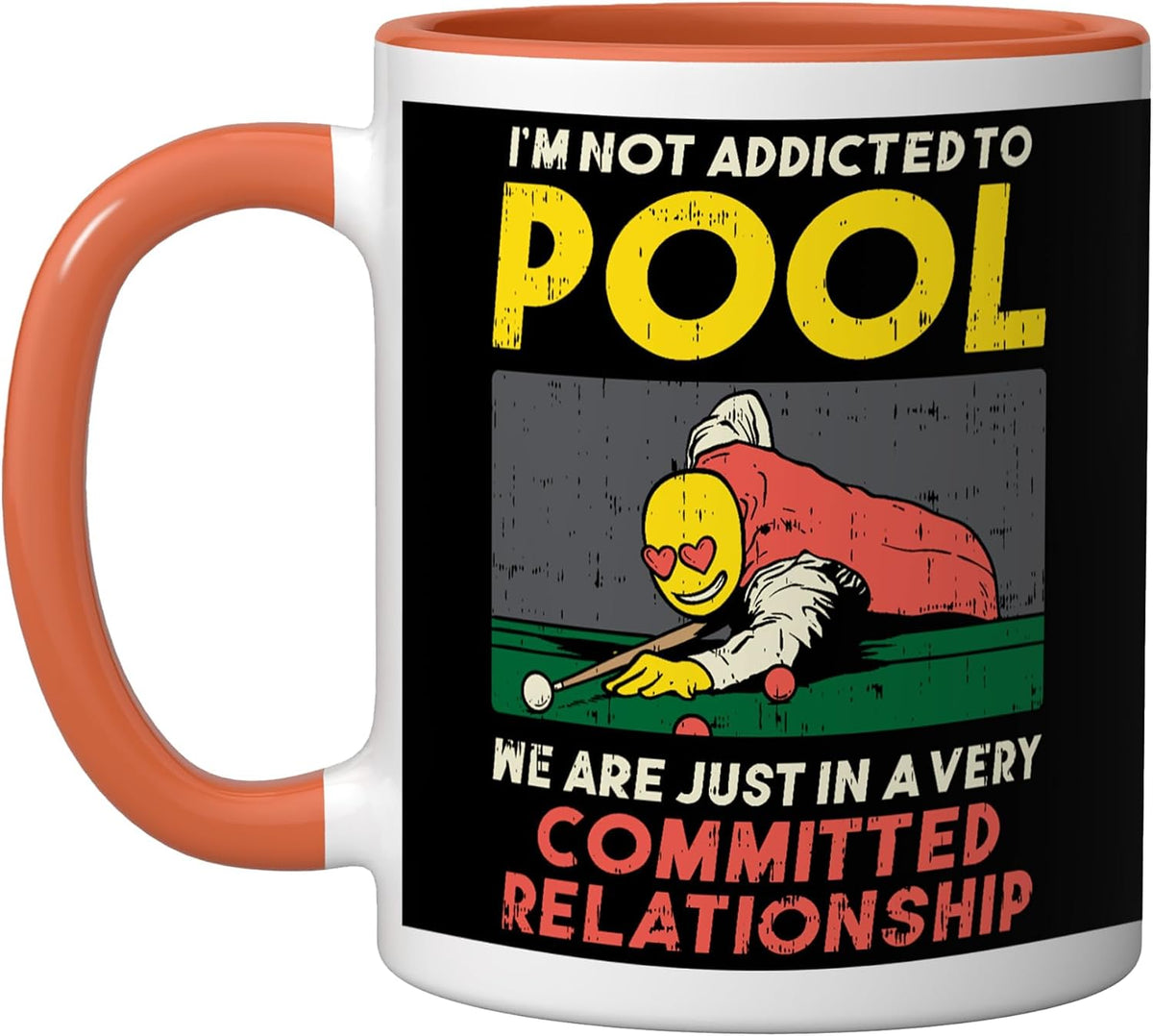 I'm Not Addicted To Pool Player Snooker Billiards Vintage Ceramic Mug