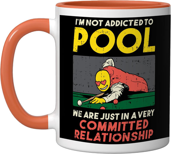 I'm Not Addicted To Pool Player Snooker Billiards Vintage Ceramic Mug
