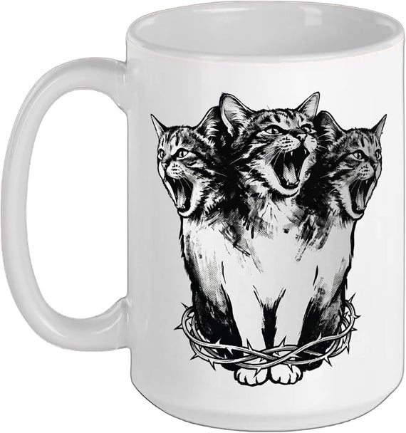 Cat Spooky Scary Halloween Cerberus Goth Horror Ceramic Mug