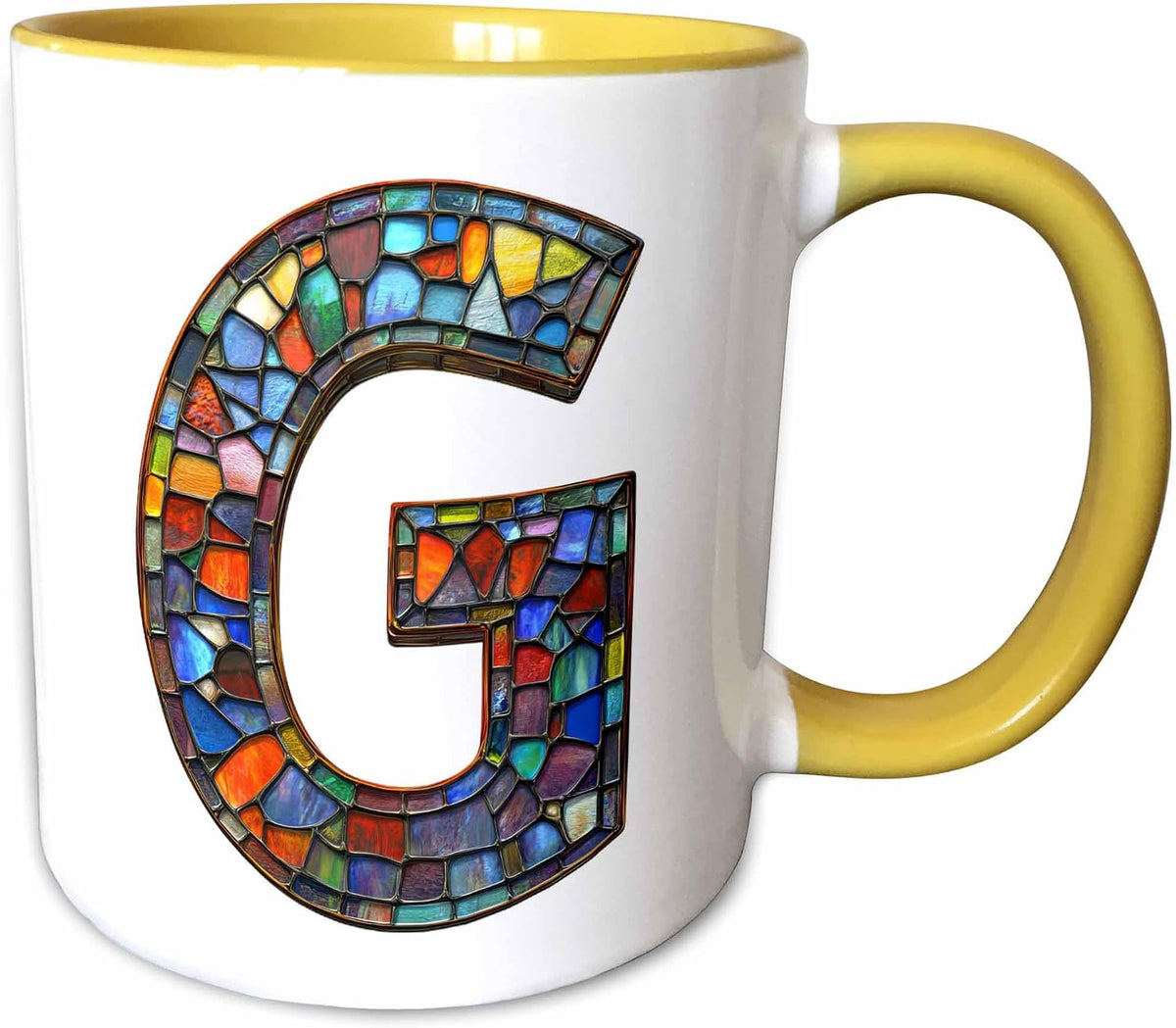 Pretty Image Of Stained Glass Letter G Ceramic Mug