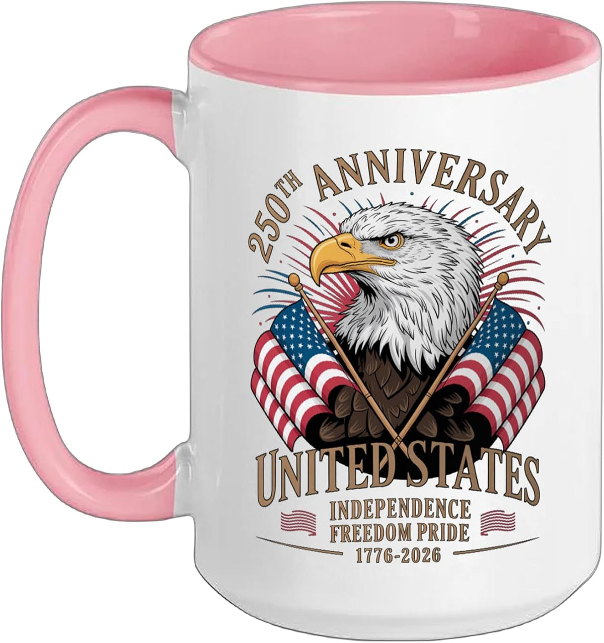 Usa 250th Anniversary Independence Freedom Pride Eagle Ceramic Mug