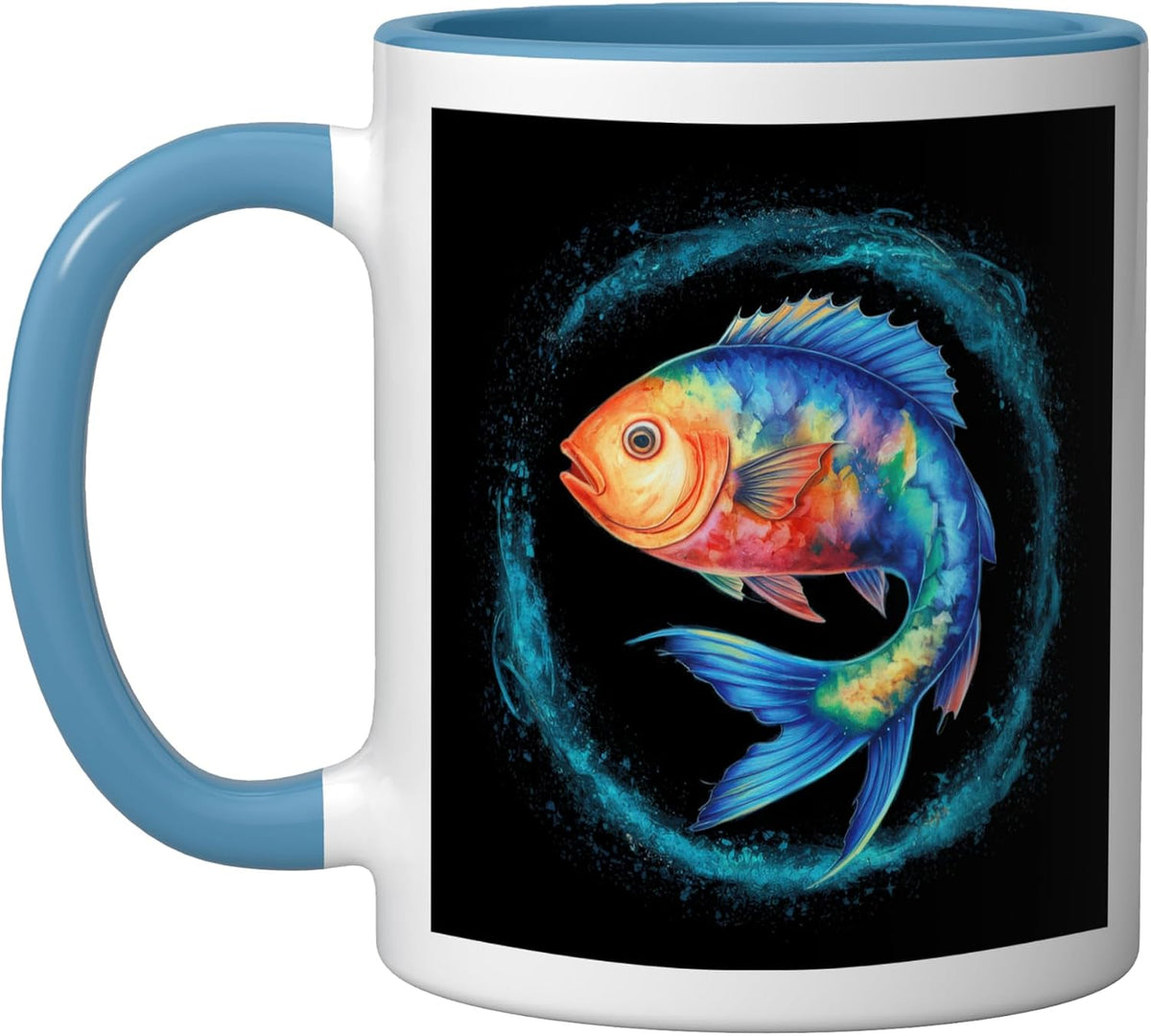 Sweet Fish With Strong Water Colors Ceramic Mug