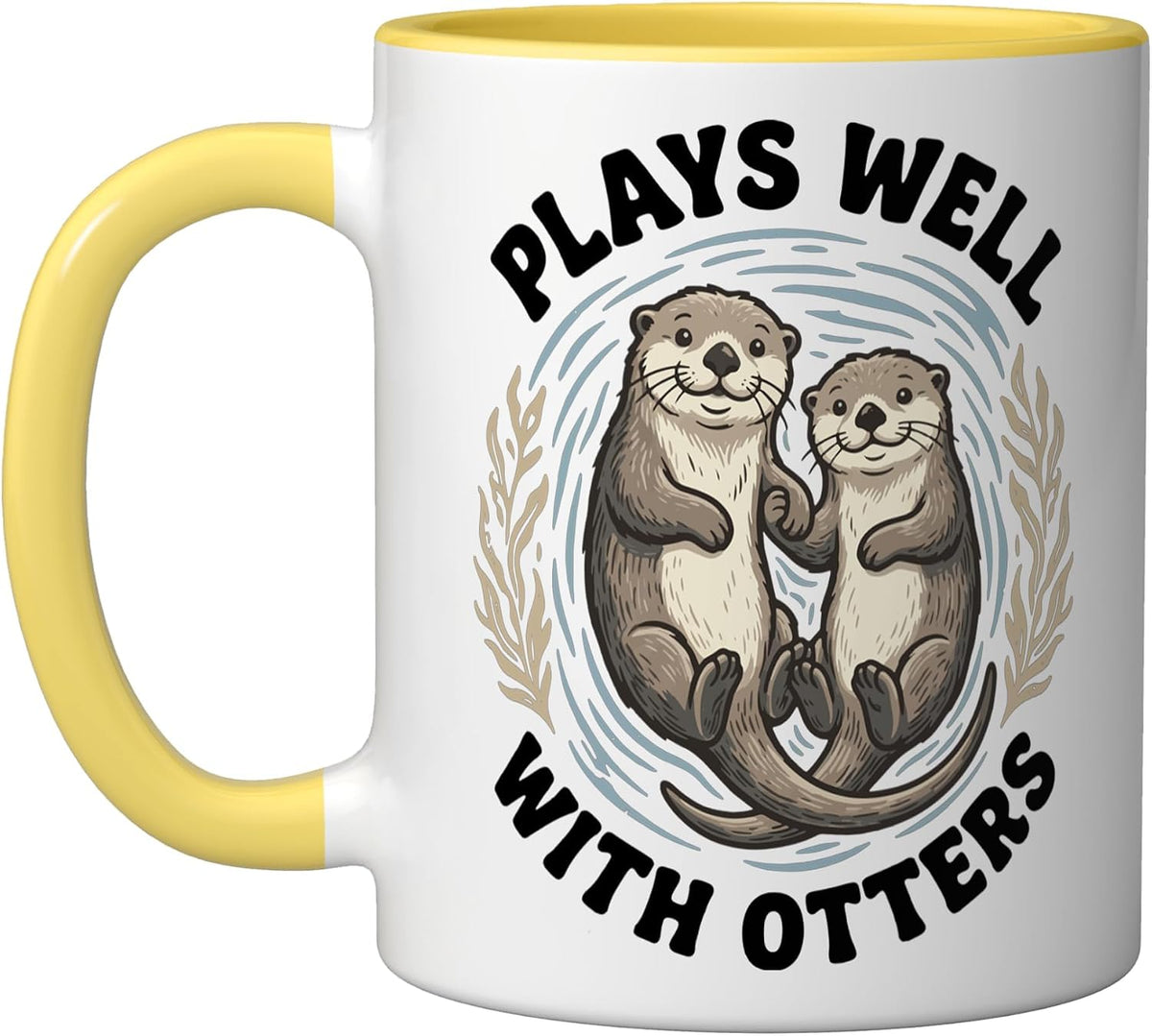 Plays Well With Otters Ceramic Mug