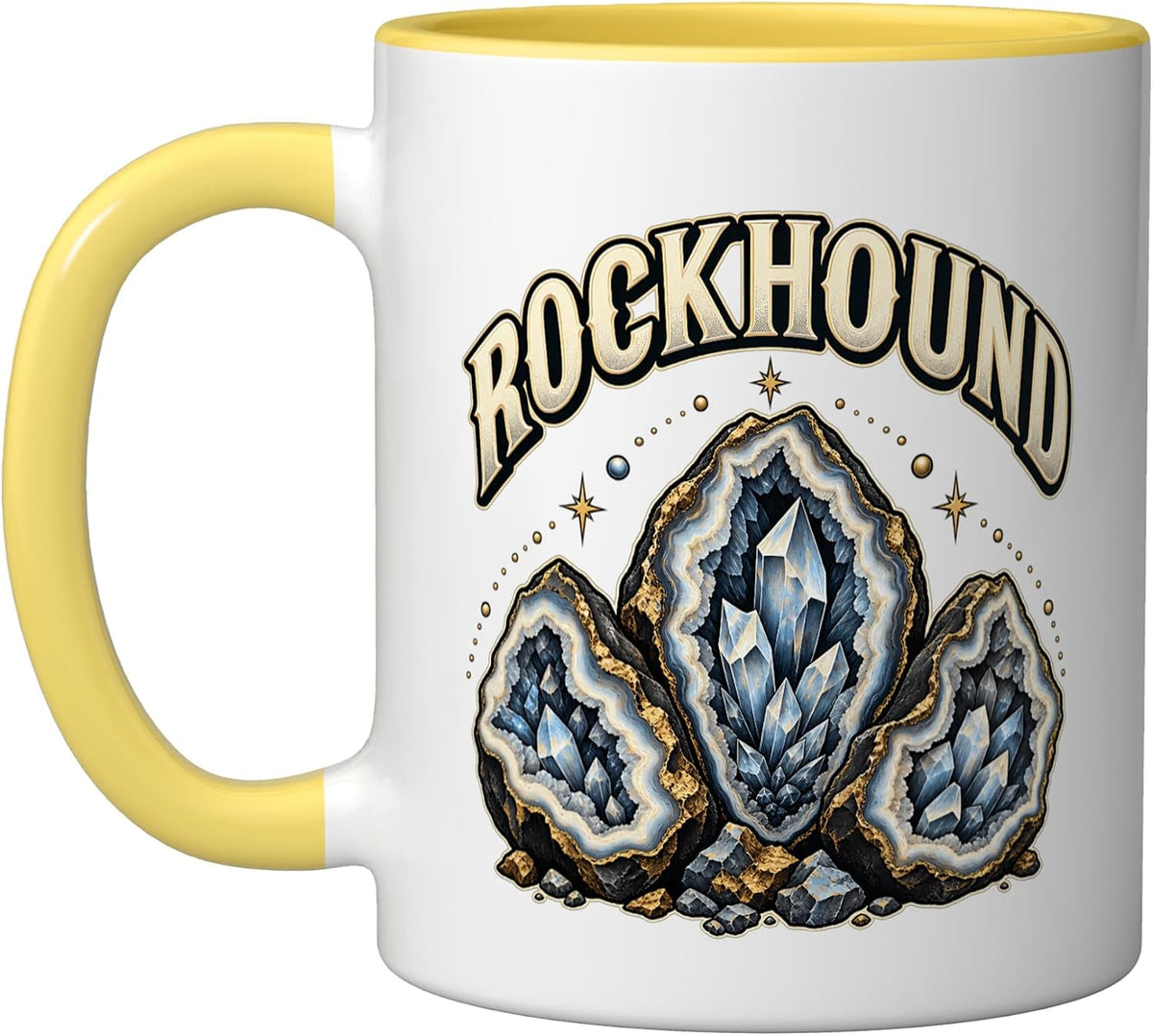 Rockhound Geode Hunter Crystal Collector Graphic Ceramic Mug
