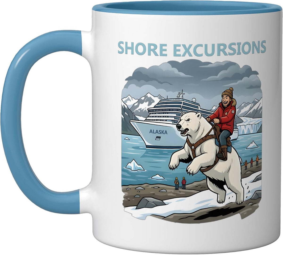 Funny Alaska Cruise Ship Shore Excursions Polar Bear Ceramic Mug