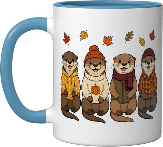 Sea Otter Fall Autumn Season Pumpkin Ceramic Mug