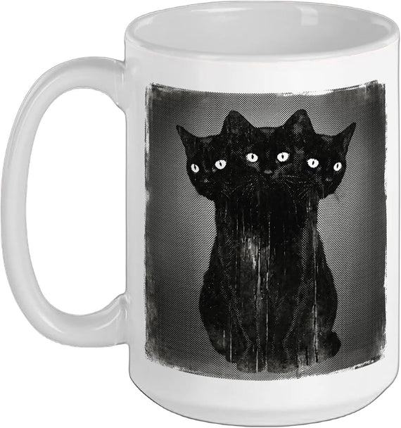 Cat Spooky Scary Halloween Cerberus Goth Horror Ceramic Mug