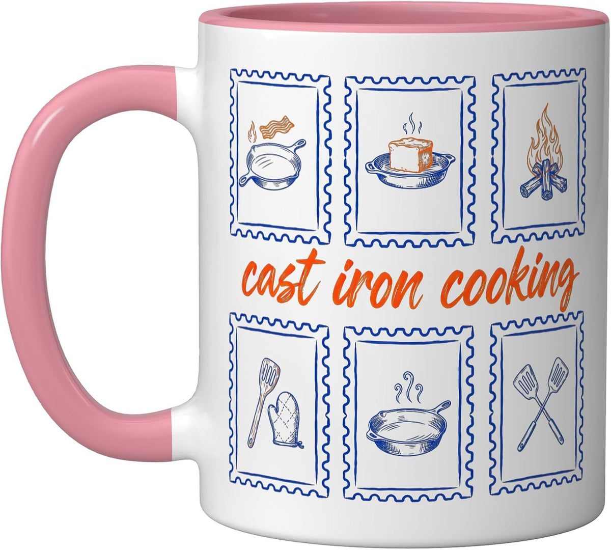 Cast Iron Cooking Skillet Campfire Outdoor Chef Ceramic Mug