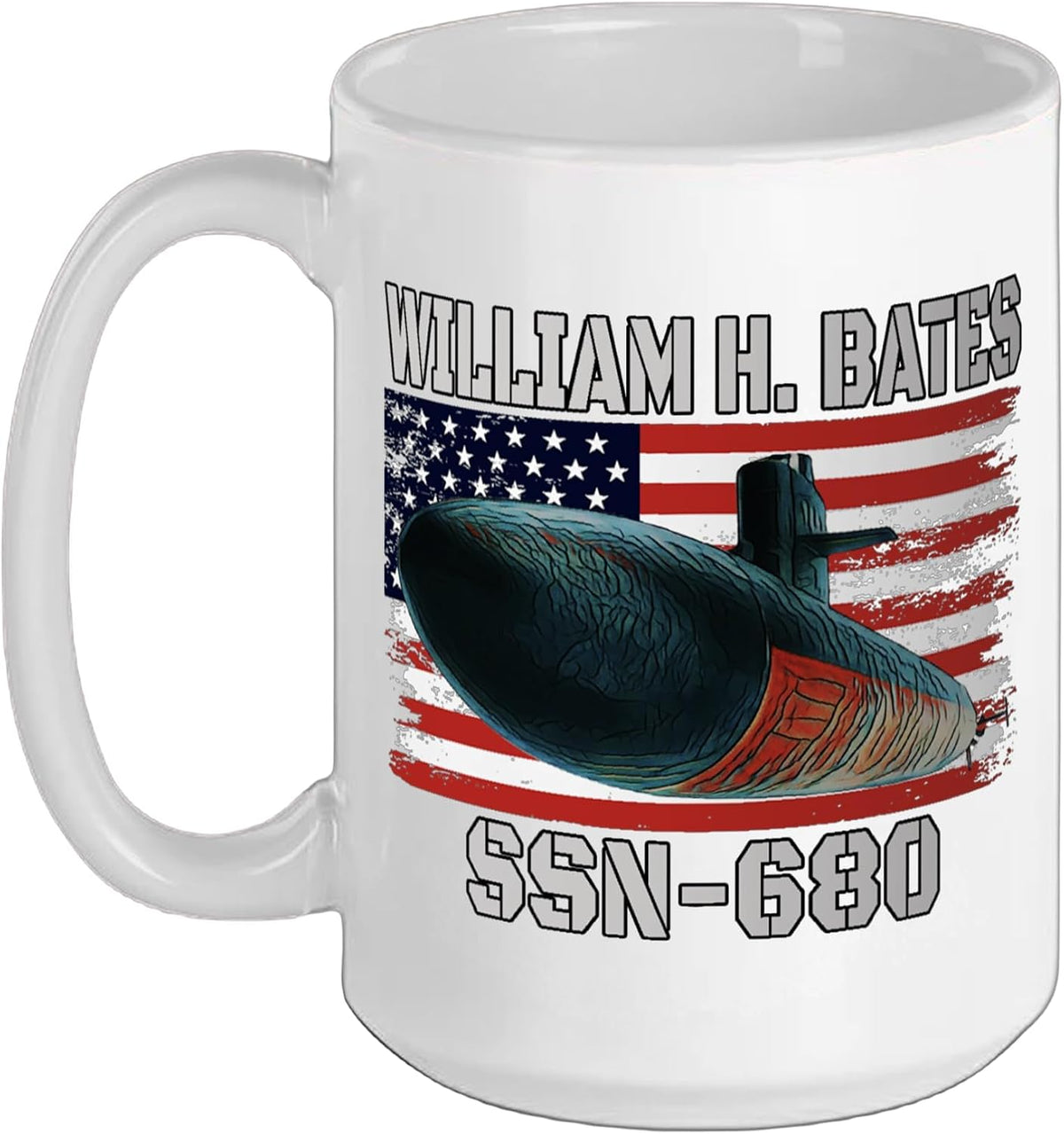 Submarine Uss William Bates Ssn-680 Veteran Grandfather Ceramic Mug