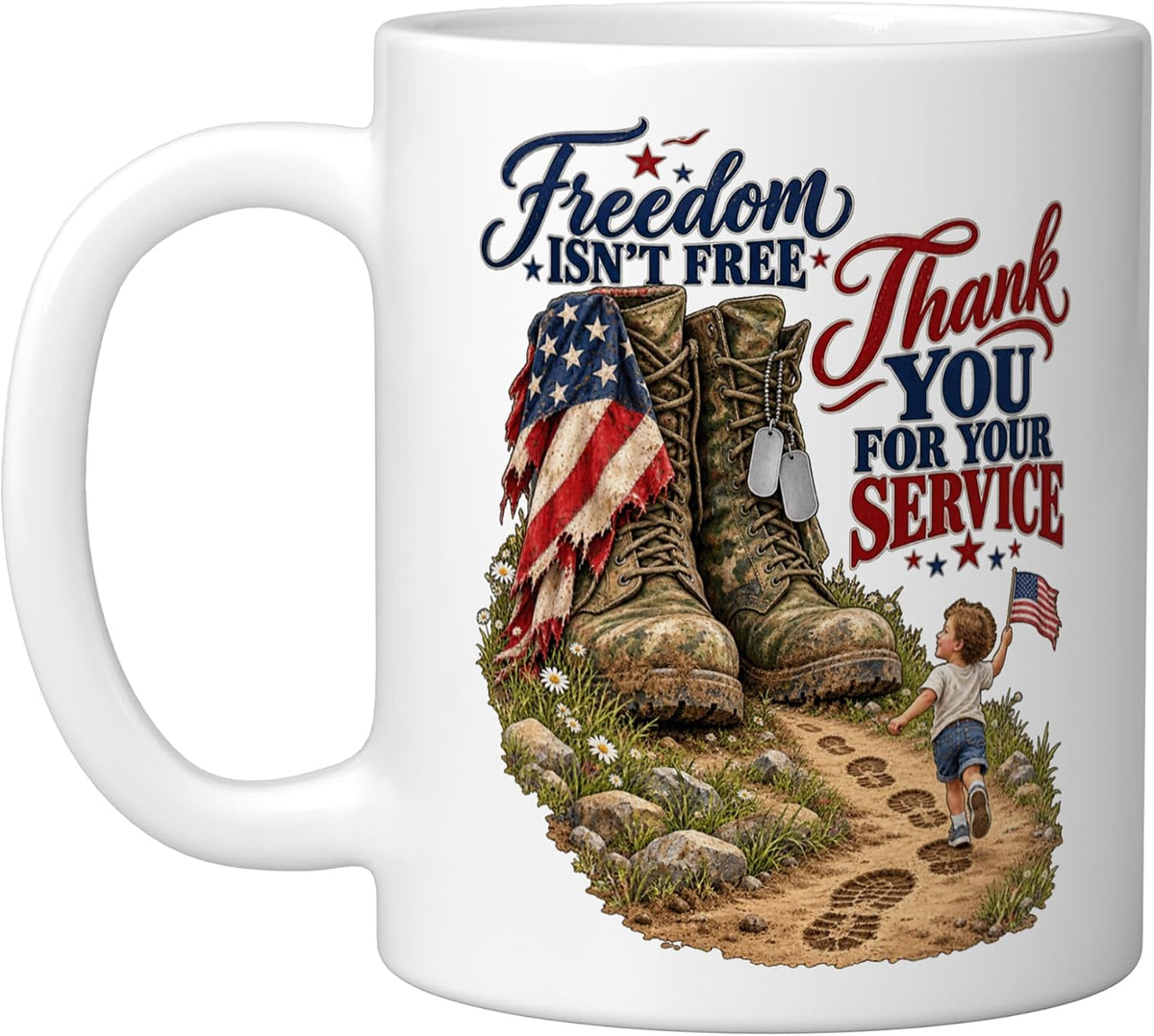 Freedom Isn't Free Thank You For Your Service Veterans Day Ceramic Mug