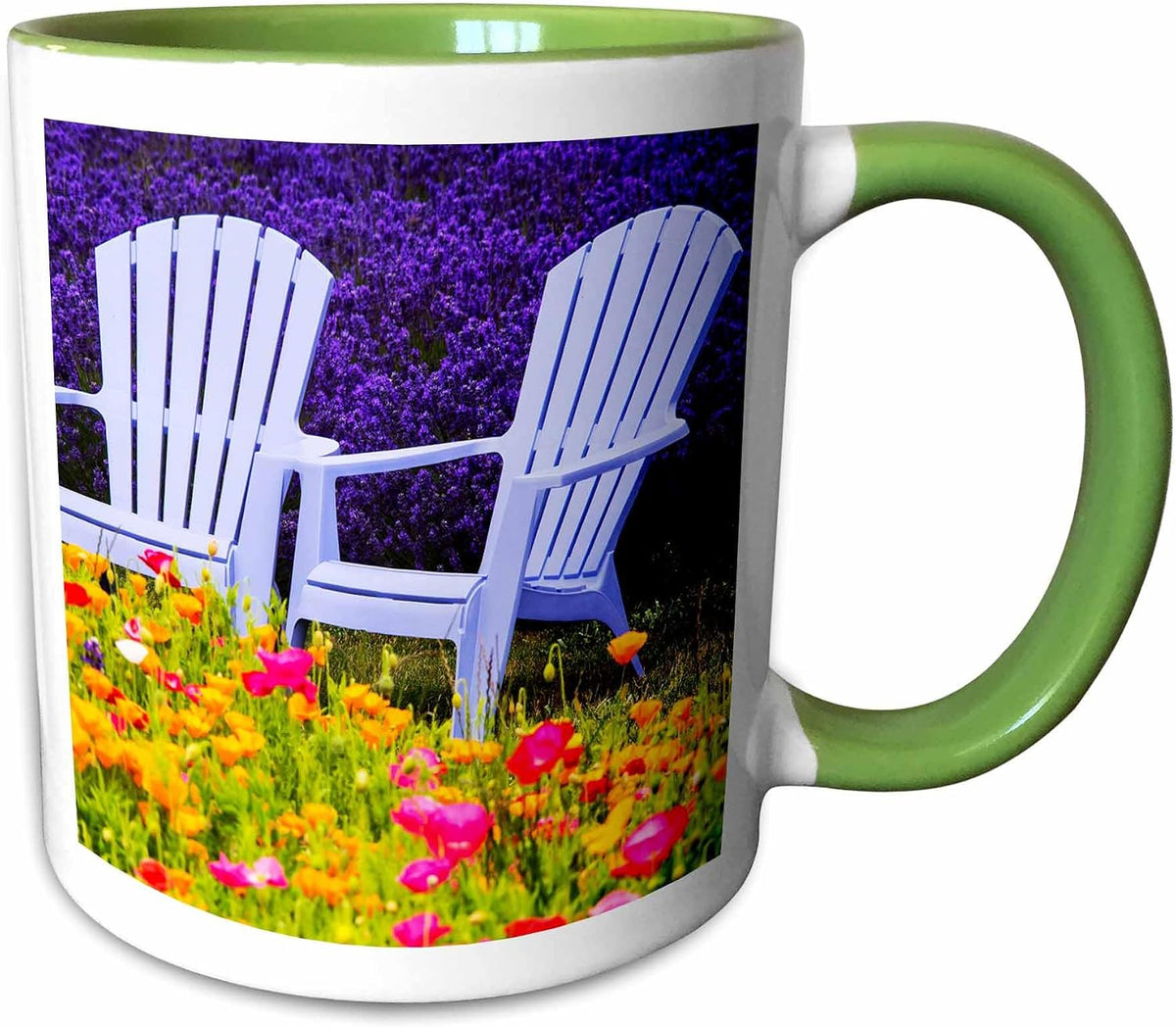 Usa, Washington State, Adirondack Chairs Ceramic Mug
