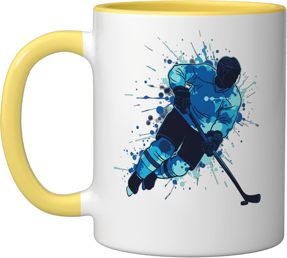 Hockey Player Graphic Style Fast Skating Puck Stick Ice Ceramic Mug