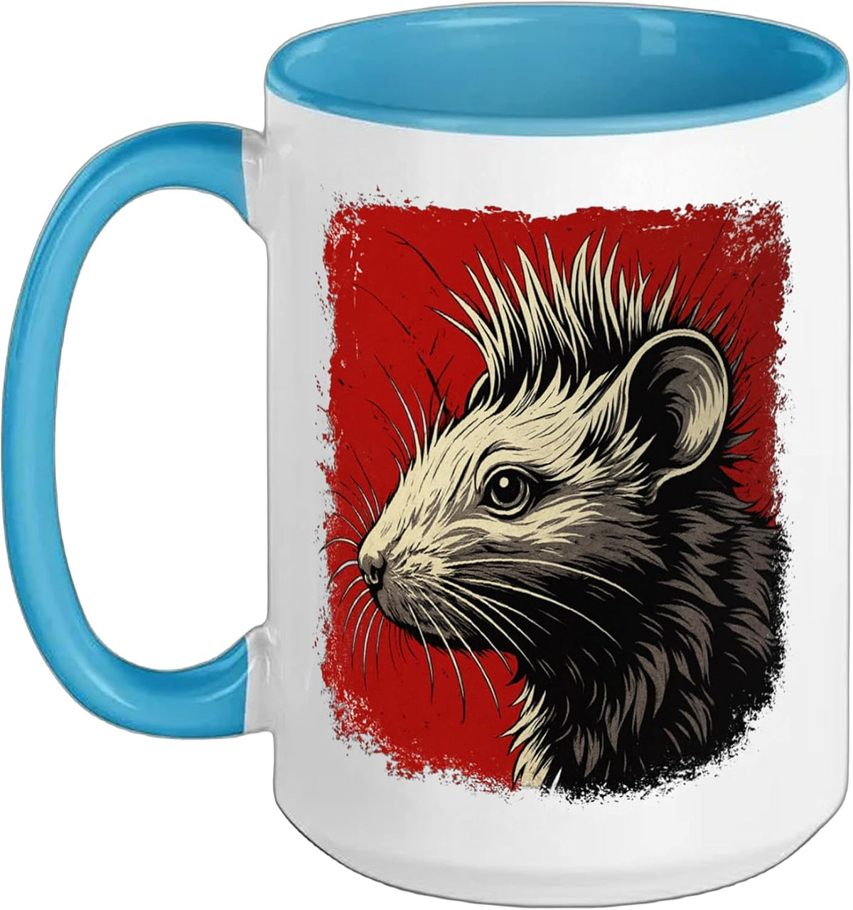 Punk Rat Rock Animal Portrait Rebel Art Ceramic Mug