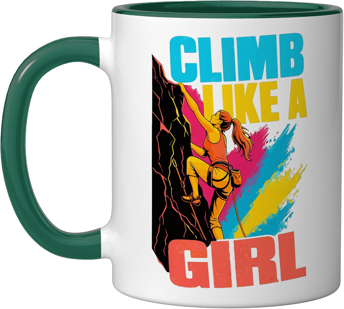 Climb Like A Girl Rock Climber Ceramic Mug