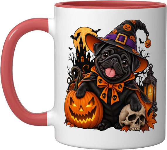 Dog Black Pug Halloween Ceramic Mug
