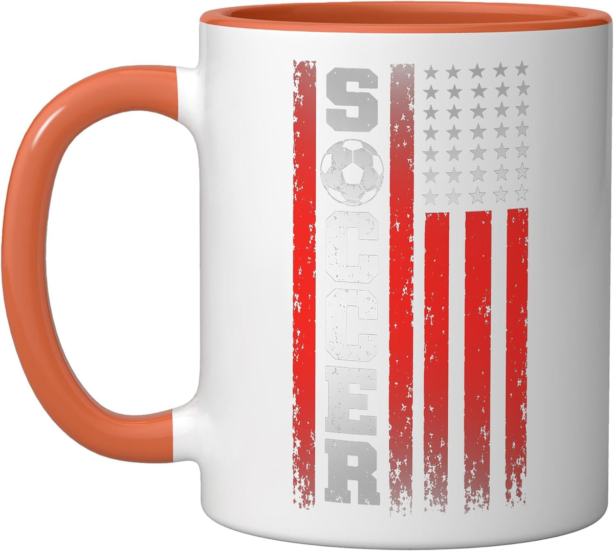 Soccer American Flag Usa Patriotic Soccer Player Sports Ceramic Mug