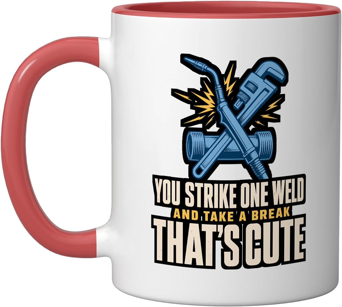Welder Pipe Wrench Joke Iron Worker Humor Ceramic Mug