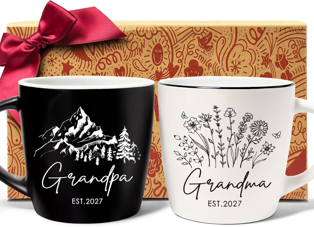 New Grandparents Mug & Grandpa 2027 Christmas Ceramic Mug