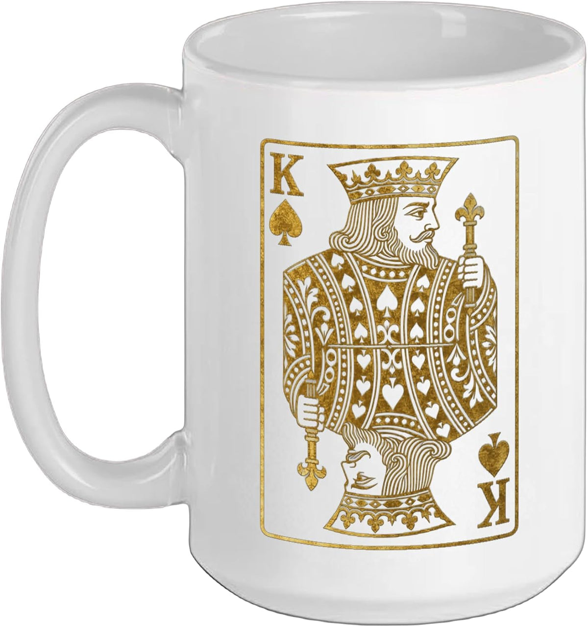 Lucky Poker Cards Knight King Of Spade Game Casino Novelty Ceramic Mug