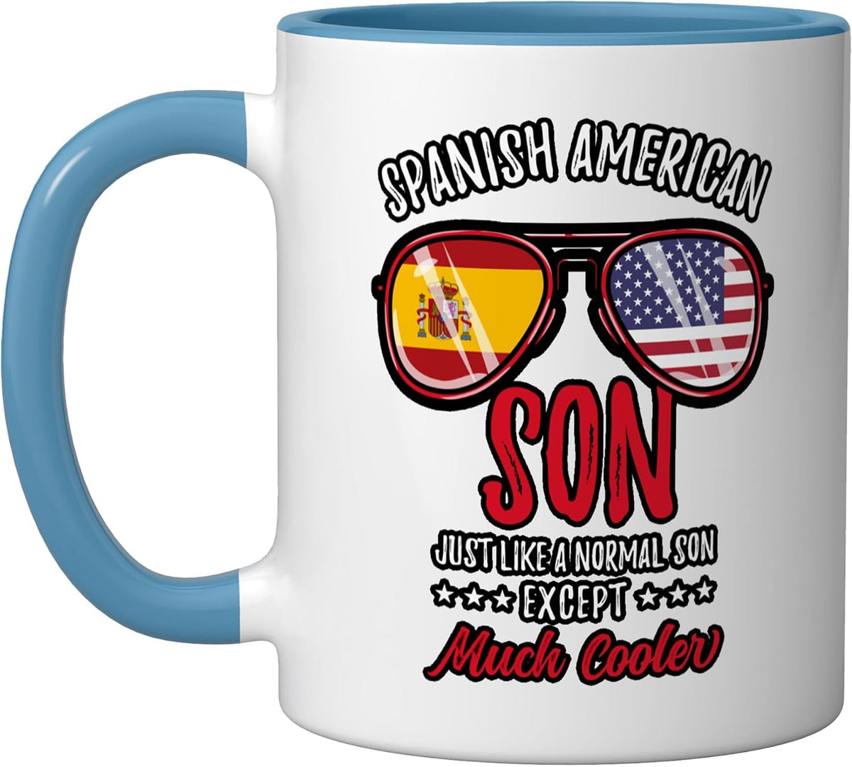 Cool Spanish American Son Sunglasses Spanish Family Ceramic Mug