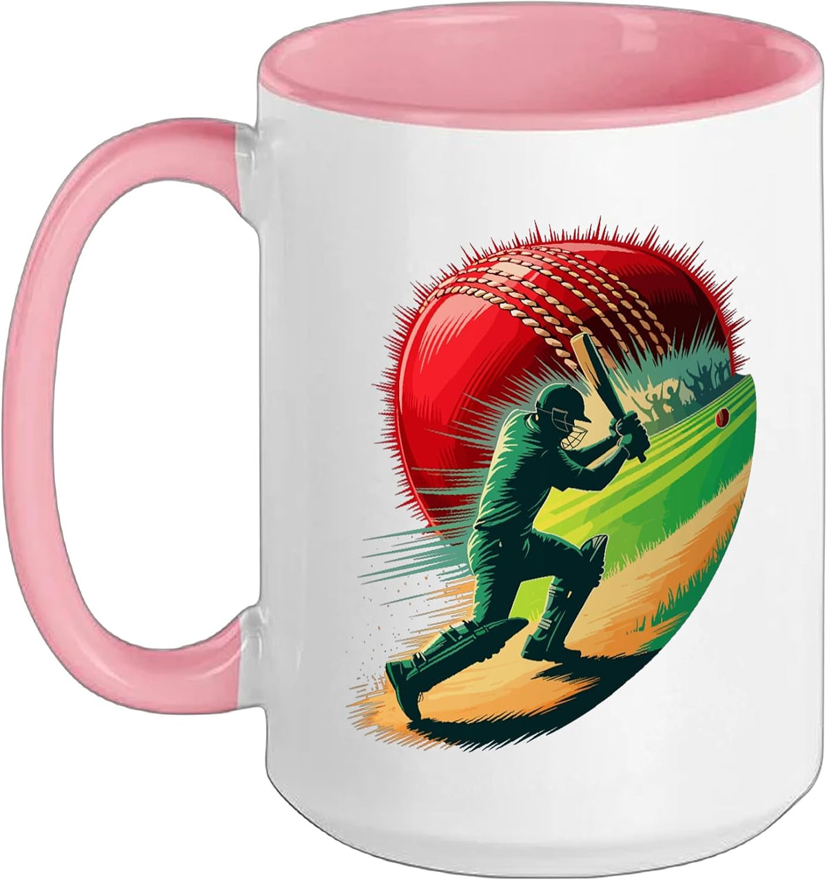 Multiple Exposure Art Cricket Cricketer Batsman Bowler Ceramic Mug