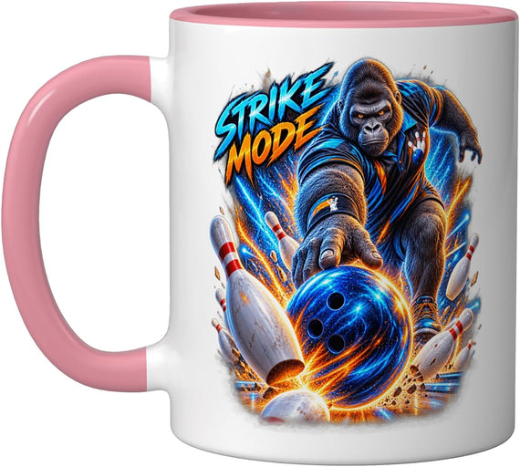 Bowling Gorilla Strike Mode Design For Bowling Players Ceramic Mug