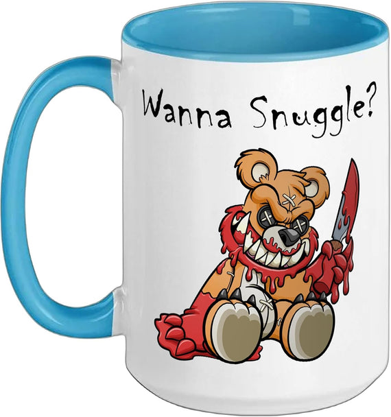 Evil Scary Teddy Bear Wanna Snuggle Cute Halloween Teddy Ceramic Mug