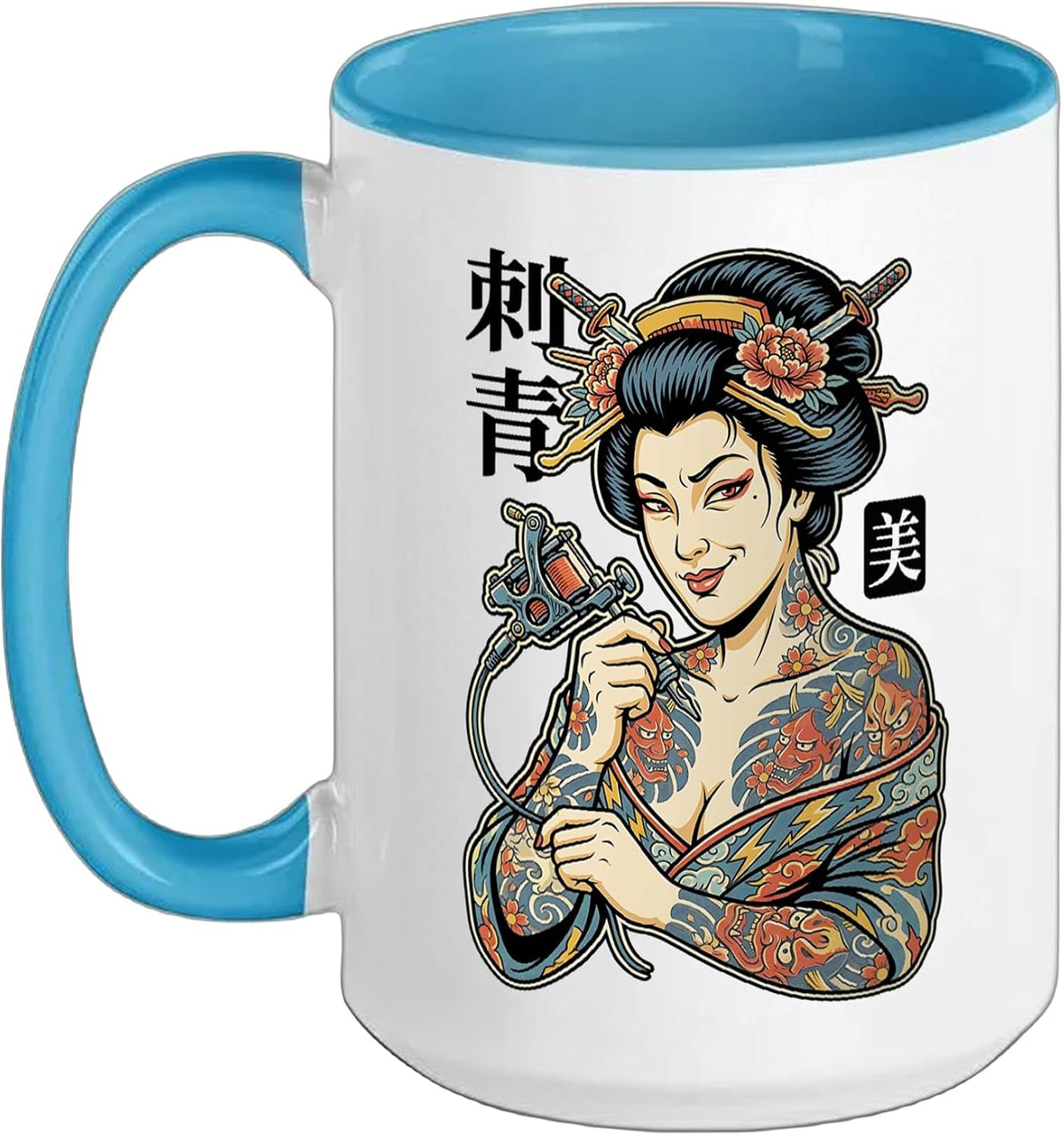 Tattoo Beauty Vintage Japanese Geisha Woman Inked Girl Ceramic Mug