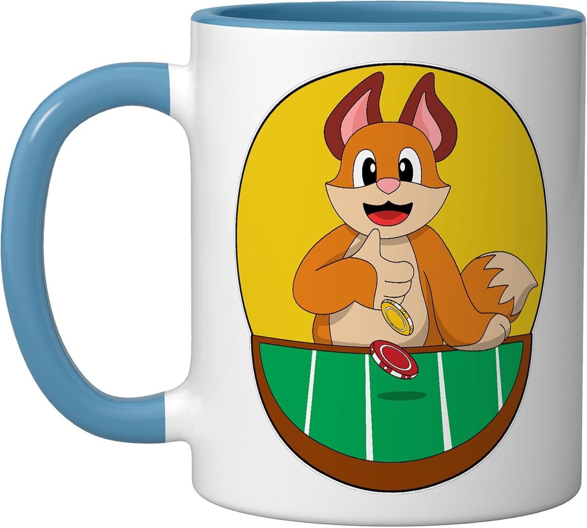 Fox Poker Chips Card Game Ceramic Mug