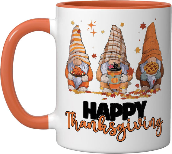 Happy Thanksgiving Gnomies Autumn Gnomes Fall Women Ceramic Mug