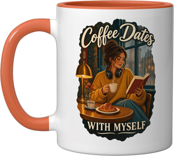 Solo Cafe Reading Coffee Book Lover Ceramic Mug