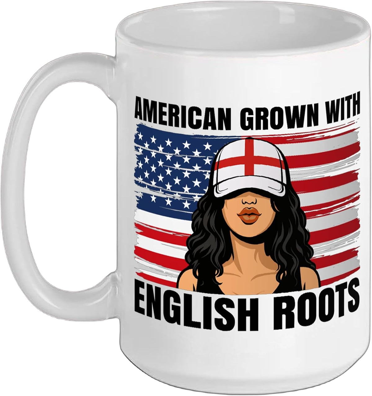 English Roots American Grown Girl Pride England Heritage Ceramic Mug