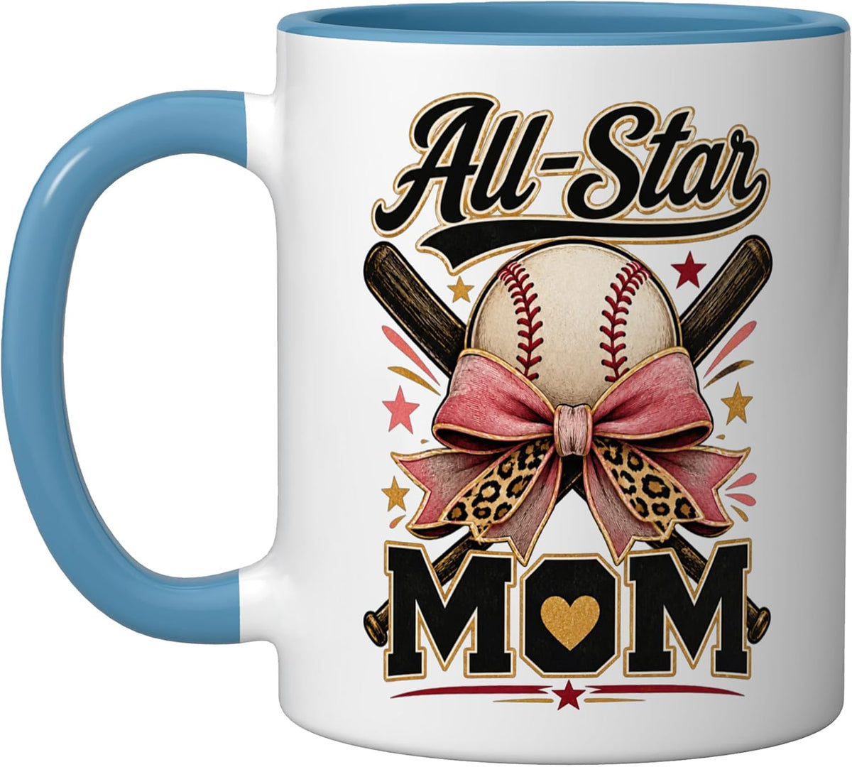 Baseball All-Star Mom Christmas Ceramic Mug