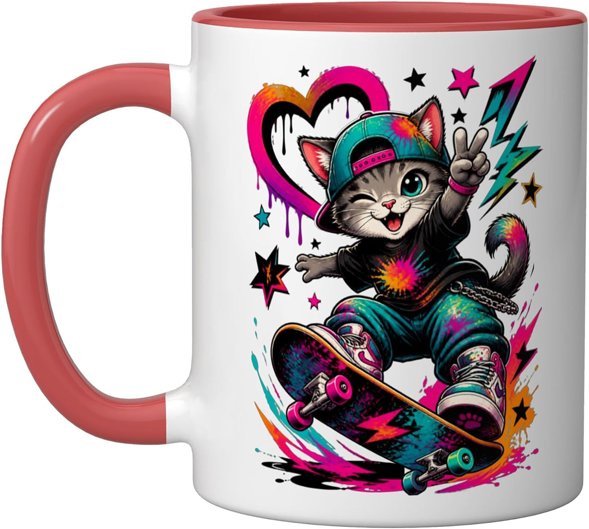 Cat Motif Art Design Gifts Cute Kitten Ceramic Mug