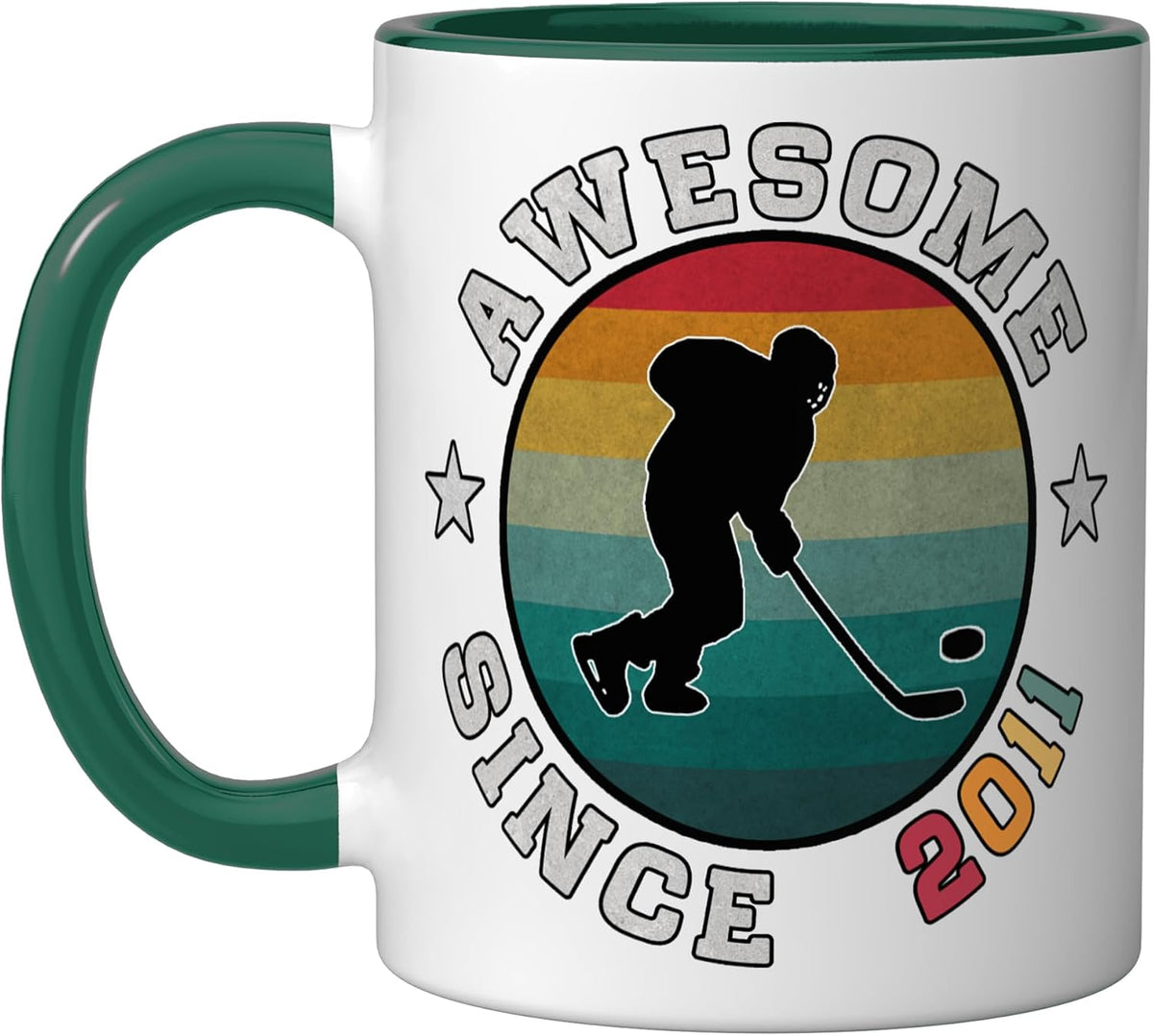 Awesome Since 2011 15th Birthday Hockey Ceramic Mug