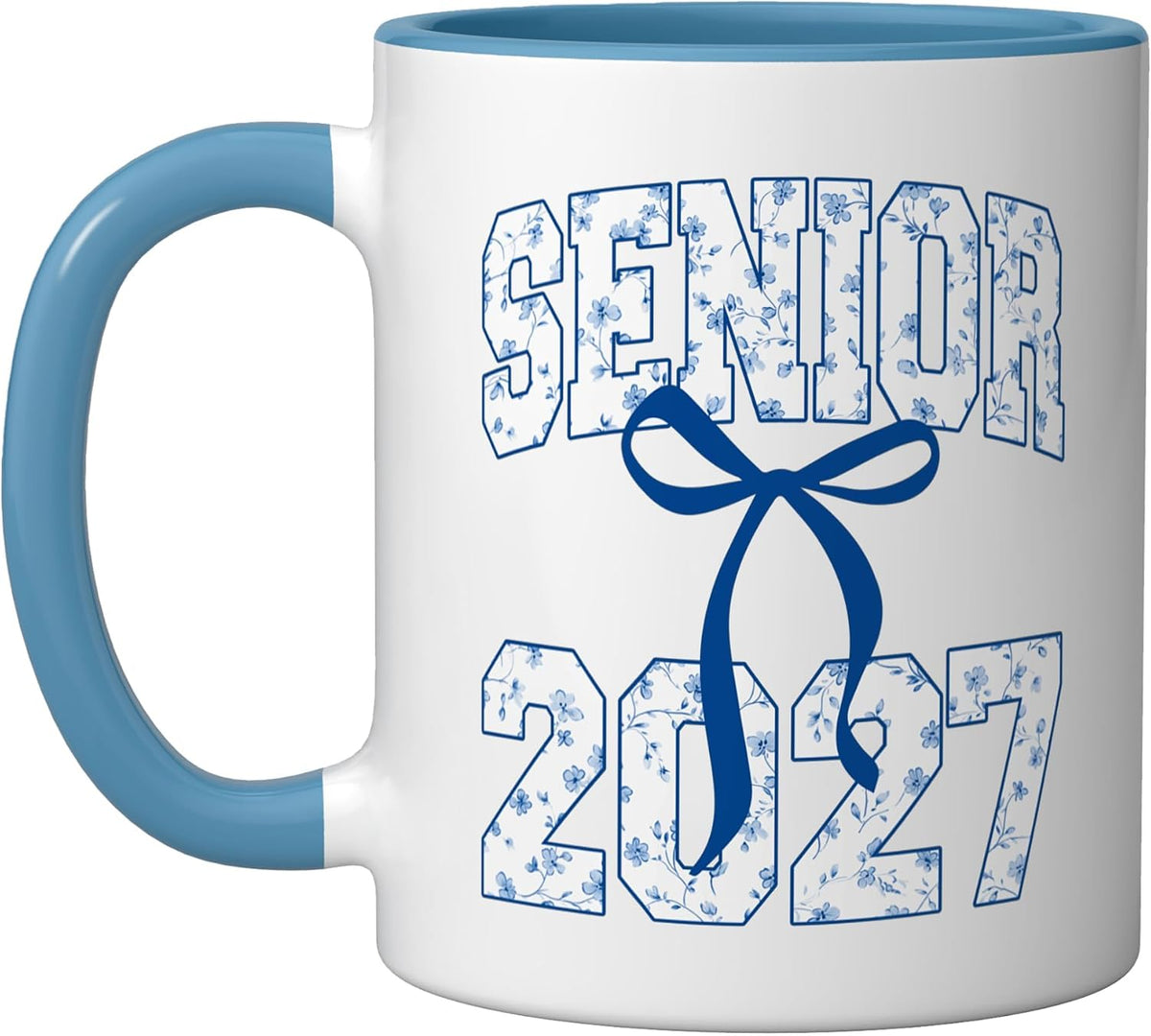 Senior Class Of 2027 Graduation Girly Floral Coquette Bow Ceramic Mug