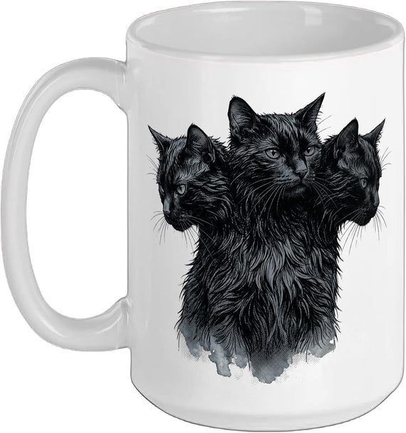 Cat Spooky Scary Halloween Cerberus Goth Horror Ceramic Mug