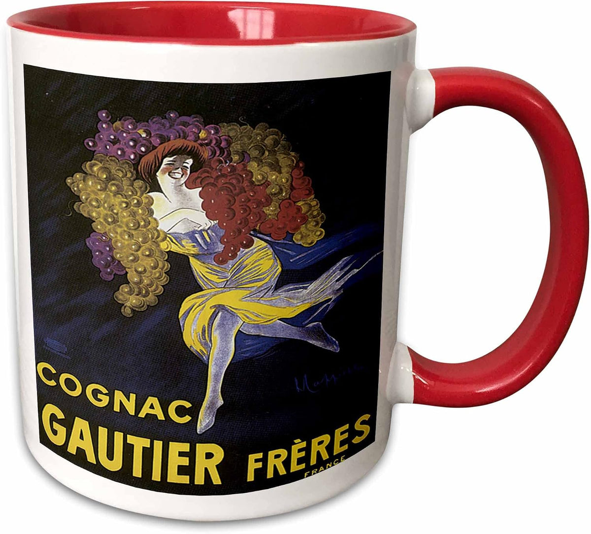 Vintage Cognac Gautier France Advertising Ceramic Mug
