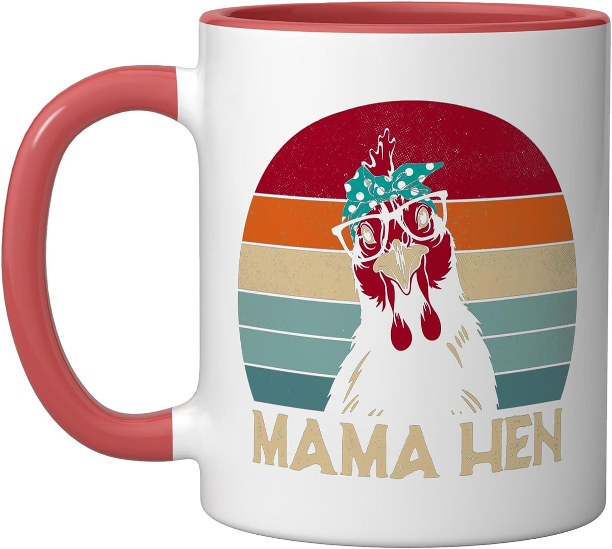 Funny Mama Hen Chicken Mom Gifts Chicken Pajamas Retro Ceramic Mug