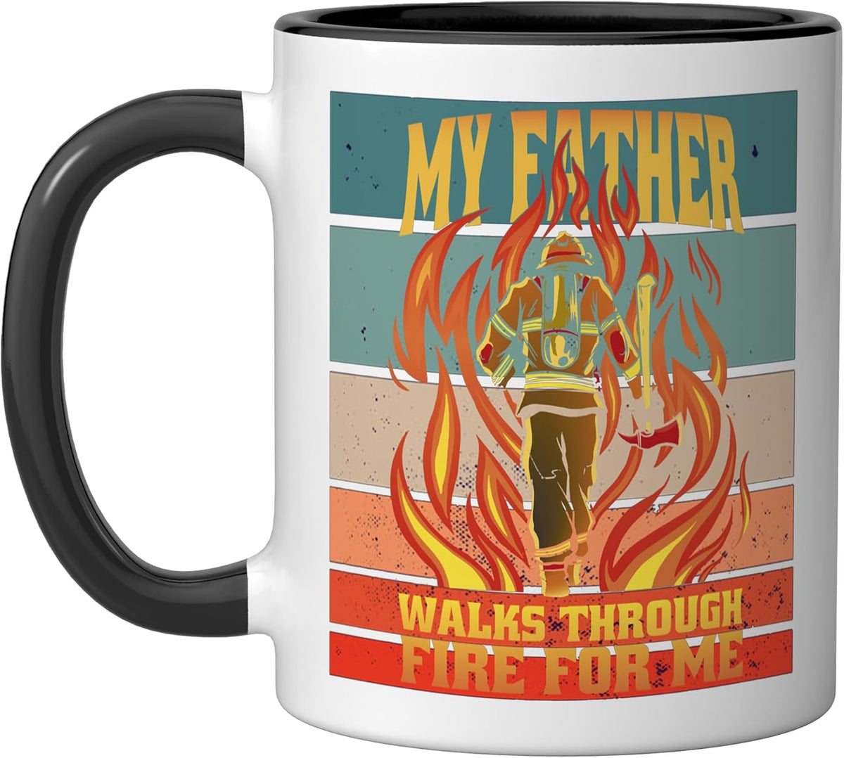 Firefighter Father Firefighter Husband Father Fireman Dad Ceramic Mug
